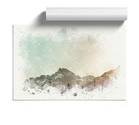 Forest Before the Mountain in Abstract | Unframed Wall Art Print | Ready to Frame Poster | Modern Home Decor Picture | Artwork for Living Room, Bedroom, Kitchen or Office | A1 (59.4x84.1 cm)