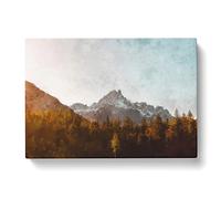 Forest Before The Mountain Painting Modern Art Canvas Wall Art Print Ready to Hang, Framed Picture for Living Room Bedroom Home Office Décor, 50x35 cm (20x14 Inch)
