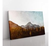 Forest Before The Mountain Painting Modern Art Canvas Wall Art Print Ready to Hang, Framed Picture for Living Room Bedroom Home Office Décor, 76x50 cm (30x20 Inch)