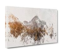 Forest Before the Mountain Watercolour Canvas Print | Gallery Wrapped 30mm Frame Wall Art | 30x20 inches | Ready to Hang | Modern Landscape Picture | Living Room Bedroom Lounge Office