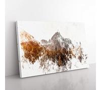 Forest Before The Mountain Watercolour Modern Canvas Wall Art Print Ready to Hang, Framed Picture for Living Room Bedroom Home Office Décor, 60x40 cm (24x16 Inch)