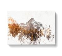 Forest Before The Mountain Watercolour Modern Canvas Wall Art Print Ready to Hang, Framed Picture for Living Room Bedroom Home Office Décor, 50x35 cm (20x14 Inch)