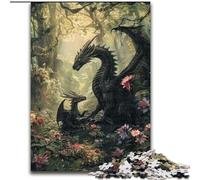 Forest Black Dragon 1000 Piece Jigsaw Puzzle for Adults And Teenagers, Toys Educational Games Stress Relieving Wishlist with Santa Claus (26x38cm)