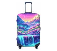 Forest Black Light Moon, Butterflies and Starry Sky Elastic Travel Luggage Cover Suitcase Protector, Print Suitcase Baggage Cover Anti-Scratch