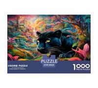 Forest Black Panther 1000 Pieces Jigsaws for Adults Fun, Challenging & Brainteasing Birthday Gifts for Women And Man Art Colorful DIY Craft 38x26cm/1000pcs