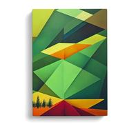Forest Block Colour Canvas Print | Gallery Wrapped 30mm Frame Wall Art | 30x20 inches | Ready to Hang | Modern Landscape Picture | Living Room Bedroom Lounge Office