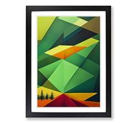 Forest Block Colour Framed Print | A2 Black Framed Wall Art | Ready to Hang | Modern Landscape Picture | Living Room Bedroom Lounge Office
