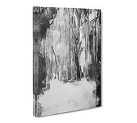 Forest Blur In Abstract Modern Canvas Wall Art Print Ready to Hang, Framed Picture for Living Room Bedroom Home Office Décor, 30x20 Inch (76x50 cm)