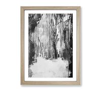 Forest Blur In Abstract Modern Framed Print | A4 Oak Framed Wall Art | Ready to Hang | Abstract Landscape Picture | Living Room Bedroom Lounge Office
