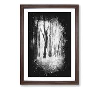 Forest Blur Paint Splash Framed Print | A2 Walnut Framed Wall Art | Ready to Hang | Modern Landscape Picture | Living Room Bedroom Lounge Office