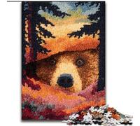 Forest Brown Bear 1000 Pieces Jigsaw Puzzle for Adults& Teens, Challenging Game Toys Every Piece Is Unique - Challenging Family Fun Game (26x38cm)