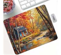 Forest Cabin Gaming Mouse Pad, High Precision Smooth Surface with Anti-Fray Stitched Edges, Professional Mouse Mat for Gaming & Esport, Non-Slip Rubber Base,Water Resistant MousePad 30 x 25 cm d0d-440