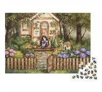 Forest Cabin Puzzle for Adults 1000Pc Recyclable Paper Comic Style Jigsaw Puzzle Parent Child Game Props Developing Children‘s Intelligence Toy 52x38cm/1000pcs