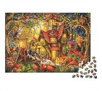 Forest Cabins Jigsaw Puzzles 1000 Pieces Recycled Material Fantasy Woods Adult Jigsaws Developing Boy & Girl‘s Intelligence Parent Child Game Activity 52x38cm/1000pcs