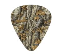 Forest Camouflage Pattern 12 Pack Guitar Picks With 3 Thicknesses And Storage Box, Abs Plectrums For Electric Bass Guitar Players