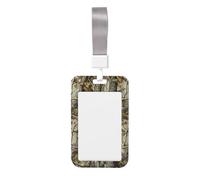 Forest Camouflage Pattern Abs Vertical Id Badge Holder, Name Badge with Clear Scanning Film