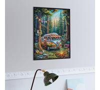Forest Camper Van 300 Piece Jigsaw Puzzle for Adults Animal Pets Winter Evening Activity Cozy Relaxation Detailed Artwork Ideal Housewarming Gift 300 PCS