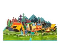Forest camping Pop Up 3D Greeting Cards with Blank Note & Envelope, ideal celebration gift for Friendship, Love, Anniversary, Special Moments, Inspirational, Birthday, Holiday, Party