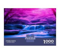 Forest Cascade DIY Jigsaw Puzzle 1000 PC Purple Forest Waterfall focusing on Logic Skill Development for Party Games, Best Gift for Puzzle Lovers 38x26cm/1000pcs