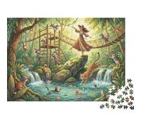 Forest Cat Paradise 1000 Piece Jigsaw Puzzle,Whimsical Challenge,Adults & Kids 14+,Home Wall Decor,Educational Toy,Premium Cardboard,Gift Idea,Stress Relief 70x50cm