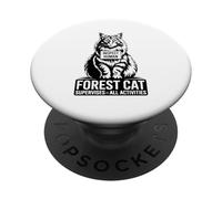 Forest Cat Supervises All Activities Inspect Human PopSockets Adhesive PopGrip