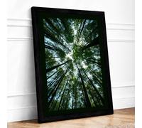 Forest Cathedral Scandinavian Framed Wall Art Print A4 (29.7×21cm) Black, Wall Decor for Living Room, Bedroom, Office & Home, Ready to Hang, Art Gift