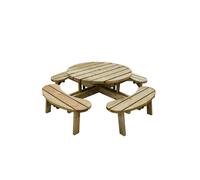 Forest Circular Picnic Table (With or without Seat Backs) Option: Circ Circular Picnic Table (With or without Seat Backs)
