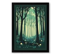 Forest Clearing at Dawn Scandinavian Framed Wall Art Print A1 (84.1×59.4cm) Black, Wall Decor for Living Room, Bedroom, Office & Home, Ready to Hang, Art Gift