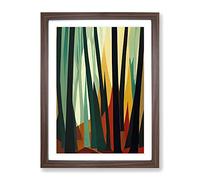 Forest Contemporary No.2 Abstract Framed Print for Living Room Bedroom Home Office Décor, Wall Art Picture Ready to Hang, Walnut A3 Frame (34 x 46 cm)