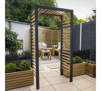 Forest Garden Slatted Garden Arch Contemporary Pressure Treated Brown 740 x 1130 x 2200mm