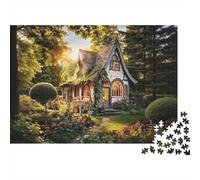 Forest Cottage 1000 Piece Jigsaw Puzzle Recycled Sunlight Senior Puzzles Party Game Props Developing Children‘s Intelligence Educational Fun 70x50cm/1000pcs