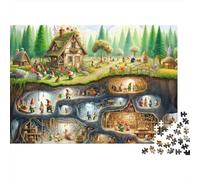 Forest Cottage Jigsaw Puzzle 1000 Piece Jigsaw Puzzle for Adults Hidden Worlds 52x38cm/1000pcs