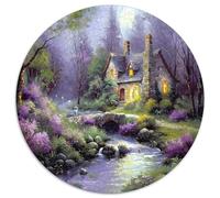 Forest Cottage Jigsaw Puzzle for Adults 1000 Piece Jigsaw Puzzle Paper Stream Relaxation Home Decor 1000pcs (67.5x67.5cm)
