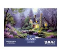 Forest Cottage Jigsaw Puzzle for Adults 1000 Piece Puzzle Game Natural Scenery Stress Relief Home Decoration Gift 52x38cm/1000pcs