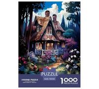 Forest Cottage Jigsaw Puzzles 1000 Piece Challenge Game for Adults,Serene Countryside Impossible Jigsaw Puzzles 1000 Piece Puzzle Educational Games 70x50cm/1000pcs