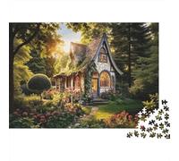 Forest Cottage Puzzle for Adults 1000Pc Recyclable Paper Sunlight Jigsaw Puzzle Parent Child Game Props Developing Children‘s Intelligence Toy 70x50cm/1000pcs