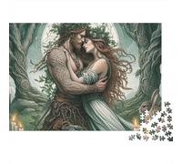 Forest Couple Jigsaw Puzzle for Adults 1000 Piece Jigsaw Puzzle Romantic Embrace Puzzle Game for Family Relaxing Home Decor 38x26cm/1000pcs