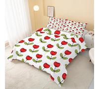 Forest Coverless Duvet Single 7.5 Tog, Plants Soft Hypoallergenic Quilt for Kids Boys Girls, Nature Aesthetic Lightweight Comforter Set for All Seasons, Easy Care Bedding Single Bed Size Q&232