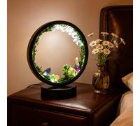 Forest Crystal LED Desk Lamp USB Powered Tri Color Dimmable Natural Landscape Healing Crystal Night Light for Living Room Office Bar Meditation Christmas Gift W 7.09 in x H 8.66 in(Forest Stone Lamp)