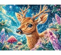 Forest Cute Deer 1000 Piece Jigsaw Puzzle Radiant Whimsical Menagerie For Men Educational Decompression Adults Anxiety Memory Care Mothers Valentines Gift Sturdy Paperboard 1000 PCS