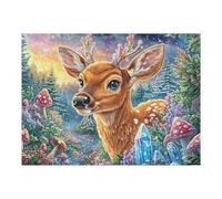 Forest Cute Deer 500 Piece Pack DIY Jigsaw Puzzle Collectors Cognitive Development Educational Decorative Puzzle Gifts for Adults Premium Cardboard 500 PCS/52×38cm