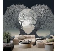 Forest Dead Tree Moon Wallpaper Mural 450 x 280 cm Home DIY Decoration Wall Covering, Non-Woven Panoramic Poster Fantasy wall Mural for Bedroom Living Room Dorm Decor