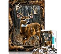 Forest Deer 1000 Pieces Jigsaw Puzzles for Adults And Teens,Stress Reliever Difficult Challenge Deal As Gifts for The Whole Family (38x26cm)