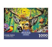 Forest Deer Jigsaw Puzzle 1000 Piece, Impossible Puzzle, Family Activity Puzzles, Challenging Toy for Adults And Kids 38x26cm/1000pcs