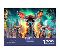 Forest Deer Jigsaws 1000 Piece Puzzle Impossible Suitable for Decompression And Wall Decor Educational Games for Adults And Kids 52x38cm/1000pcs