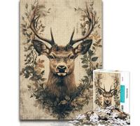 Forest Deer Jigsaws 1000 Pieces for Teenagers,Challenging To Complete But Fun And Humorous Birthday Present,Gifts,Wall Art (75x50cm)