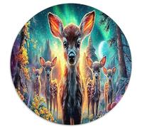 Forest Deer Jigsaws Puzzles for Adults & Kids Age 12 Years Up 1000 Pieces Cute Animal Puzzles Home Decoration Educational Games Great Gift 1000pcs (67.5x67.5cm)