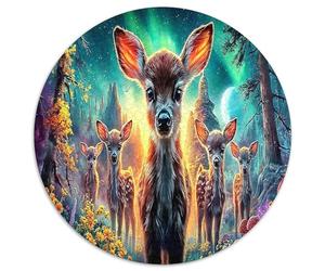 Forest Deer Jigsaws Puzzles for Adults & Kids Age 12 Years Up 1000 Pieces Cute Animal Puzzles Home Decoration Educational Games Great Gift 1000pcs (67.5x67.5cm)