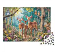 Forest Deer Scene Puzzle Deer in Fantasy Forest 1000Pc Adult Jigsaws for Wall Decoration And Gifts Birthday Gifts 52x38cm/1000pcs
