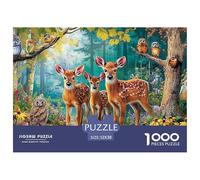 Forest Deer SceneElaborate 1000-Piece Jigsaw Puzzles for Adults A Mosaic of 1000 Challenging Puzzle Game Pieces - A Captivating And Demanding Gift for Adult And Youthful Minds Age 12 Years Up 52x38cm